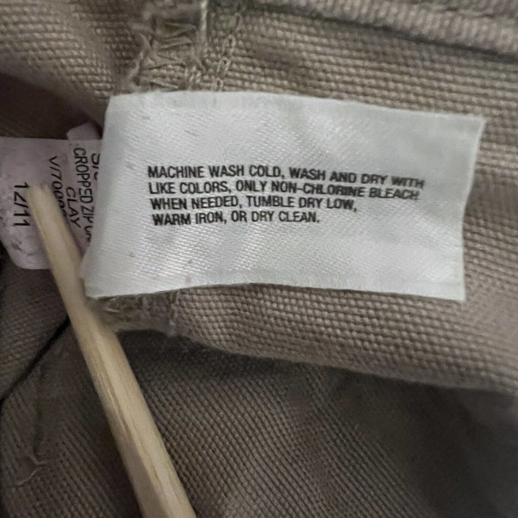 Gap Pants Womens Size 4 Khaki Skinny Ankle Zip Pockets Flat Front Cotton Casual - Picture 7 of 12